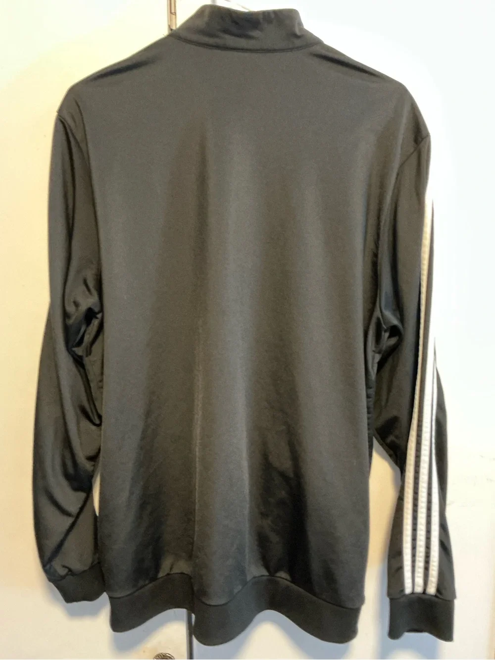 adidas Black Track Jacket with White Three Stripes